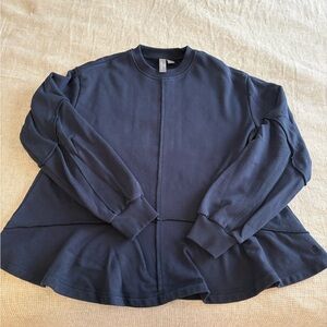 Sweaty Betty Navy Revive Peplum Sweatshirt